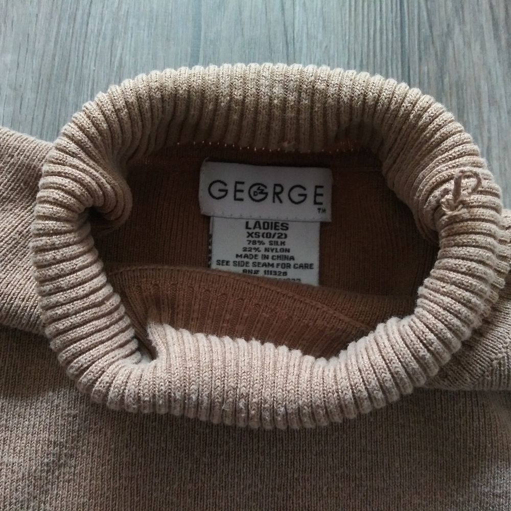 George XS turtleneck sweater, tan
